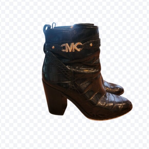 Michael Michael Kors Farrah Tronchetto Donna Embossed Boots Black - Picture 2 of 9